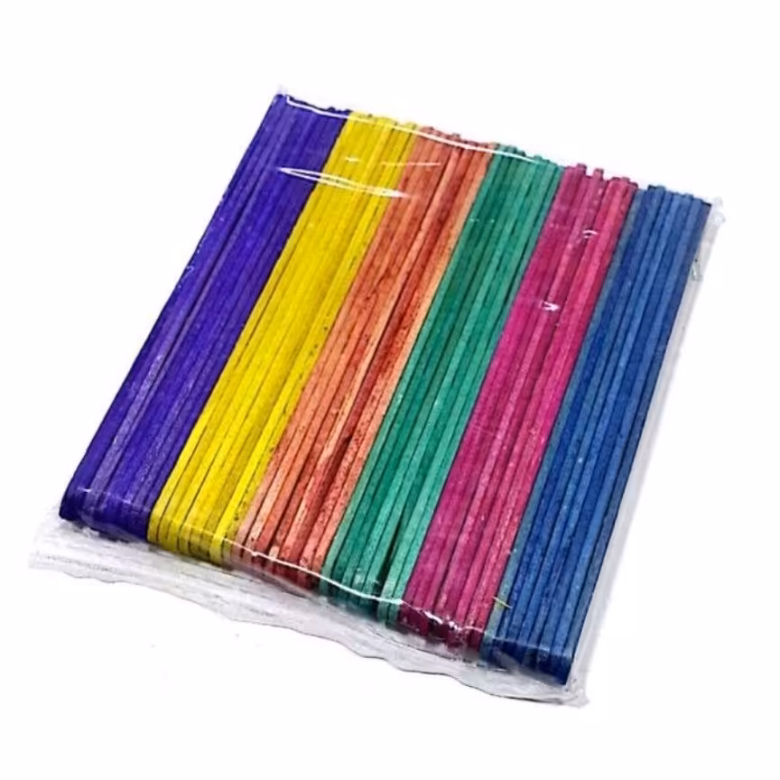 چوب بستنی برای کاردستی رنگی بسته 50 تایی