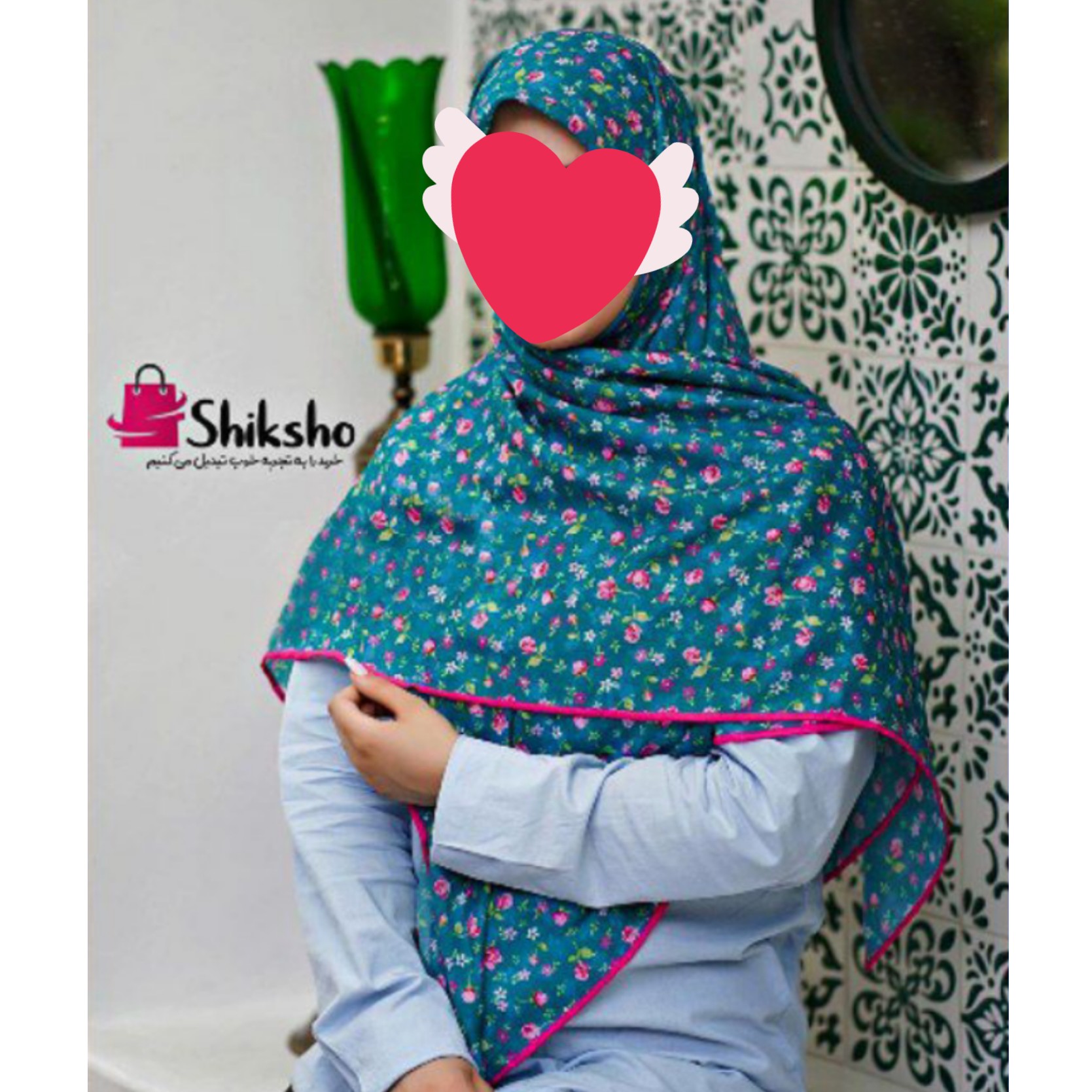 روسری گلدار سوپر نخ ،قواره 140،دور دست دوز