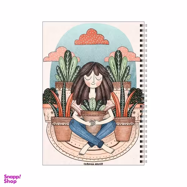 دفتر مشق 80 برگ بامبیلیپ طرح دختر و گلدان  کد 3223115