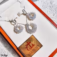 نیمست جواهرنقره عیار925 روکش طلاتضمینی