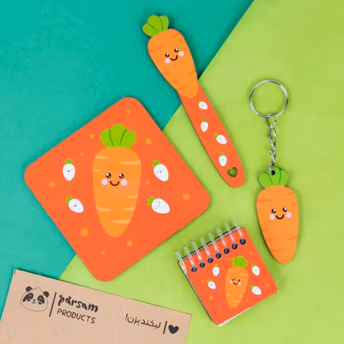 ست چوبی فانتزی طرح هویج نارنجی