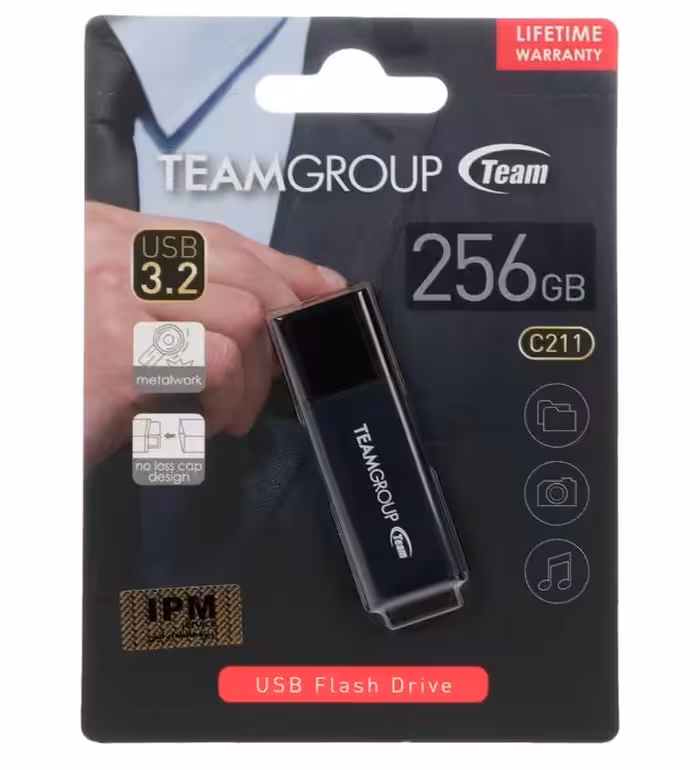 فلش مموری تیم گروپ مدل C211 USB 3.2 ظرفیت 256 گیگابایت