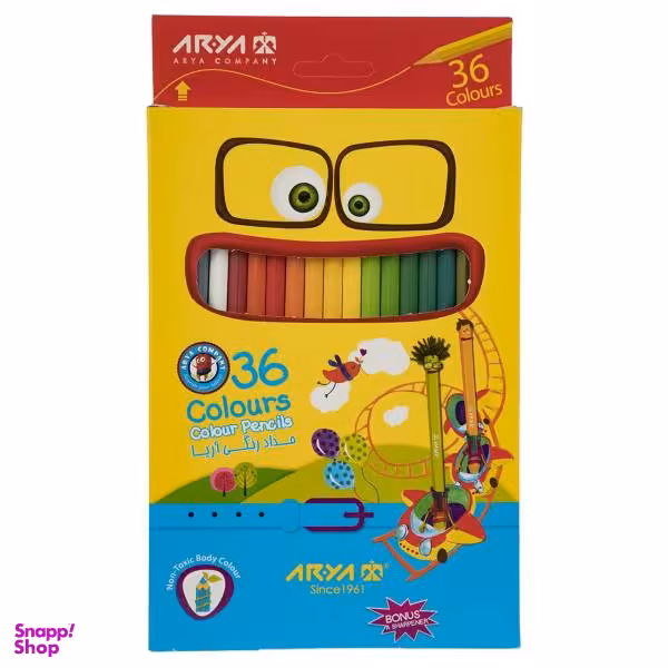 مداد رنگی 36 رنگ آریا مدل 3018
