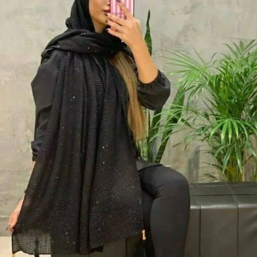 شال نخی شاین دار ریشه پرزی