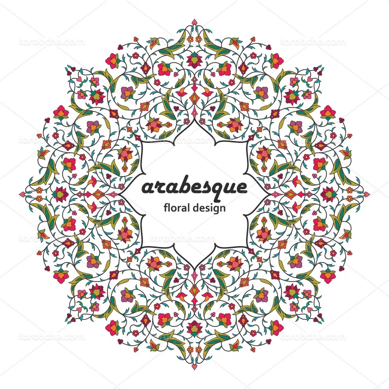 وکتور شمسه تدهیب رنگی | گرافیک با طعم تربچه