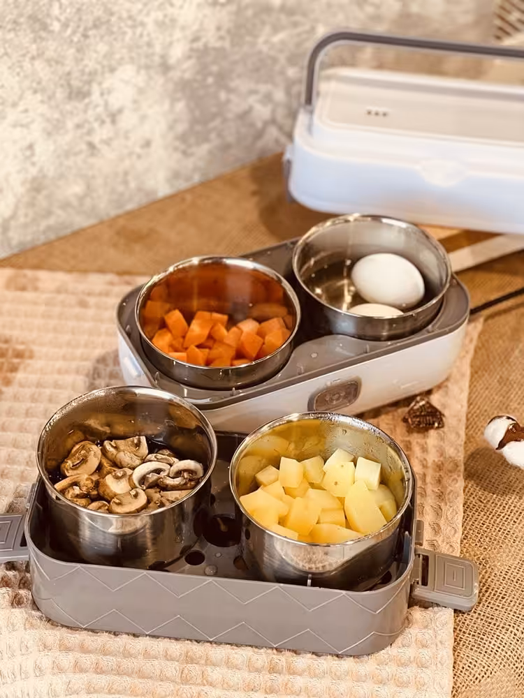 ظرف غذا دوطبقه بخارپز کد001511