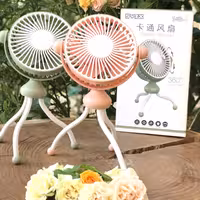 پنکه  شارژی رومیزی قابلیت چرخش 360 درجه افقی وعمودی دارای دوسرعت تند وکند 