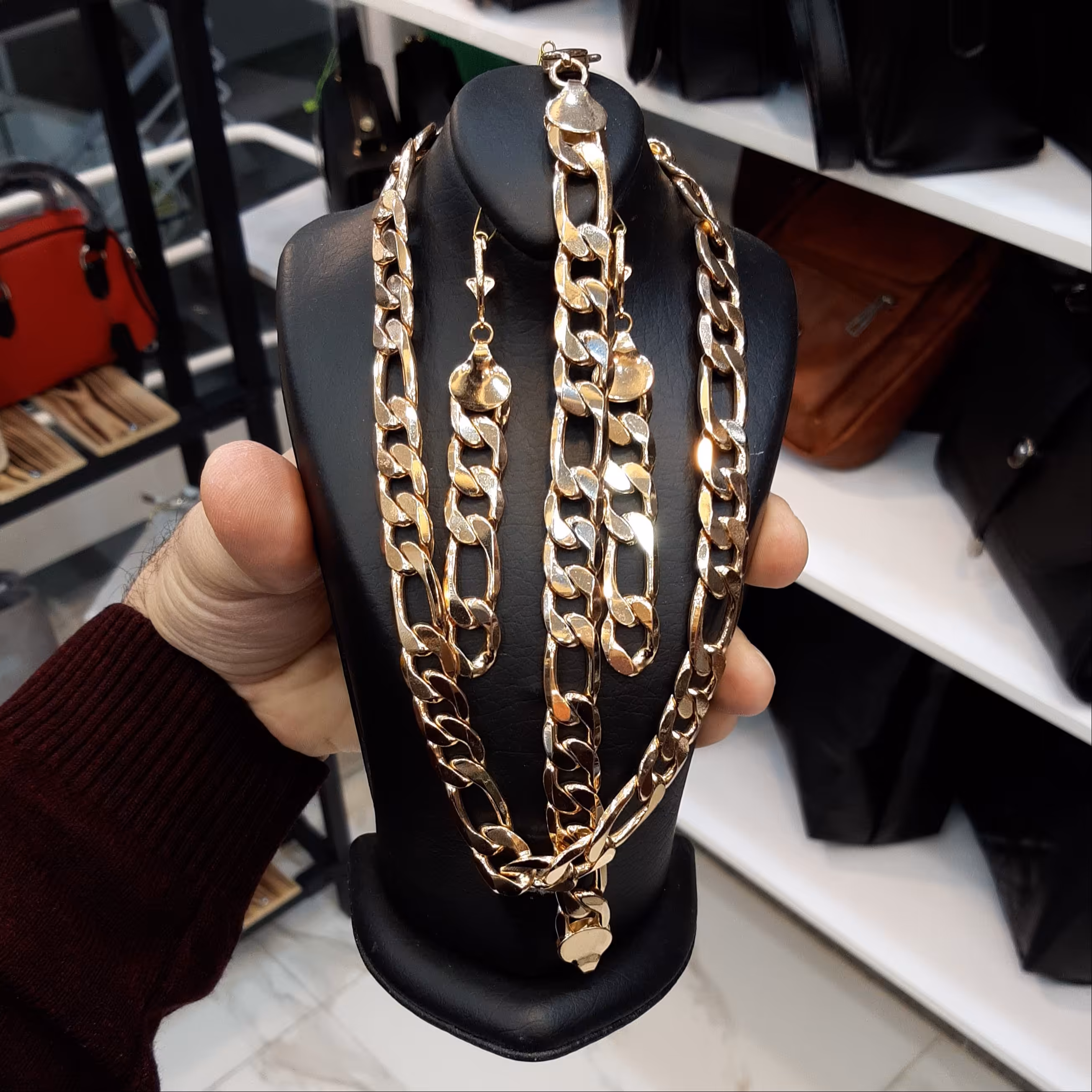 ست زیورآلات رنگ ثابت ضد حساسیت پوستی آبکاری طلا ژوپینگ