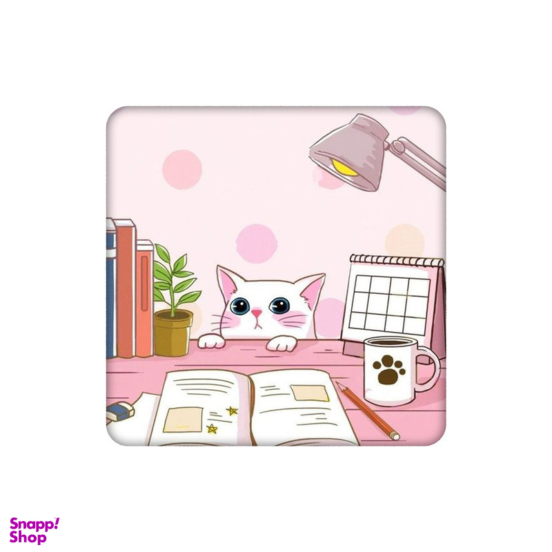 زیر لیوانی طرح گربه اهل مطالعه کد 7630302