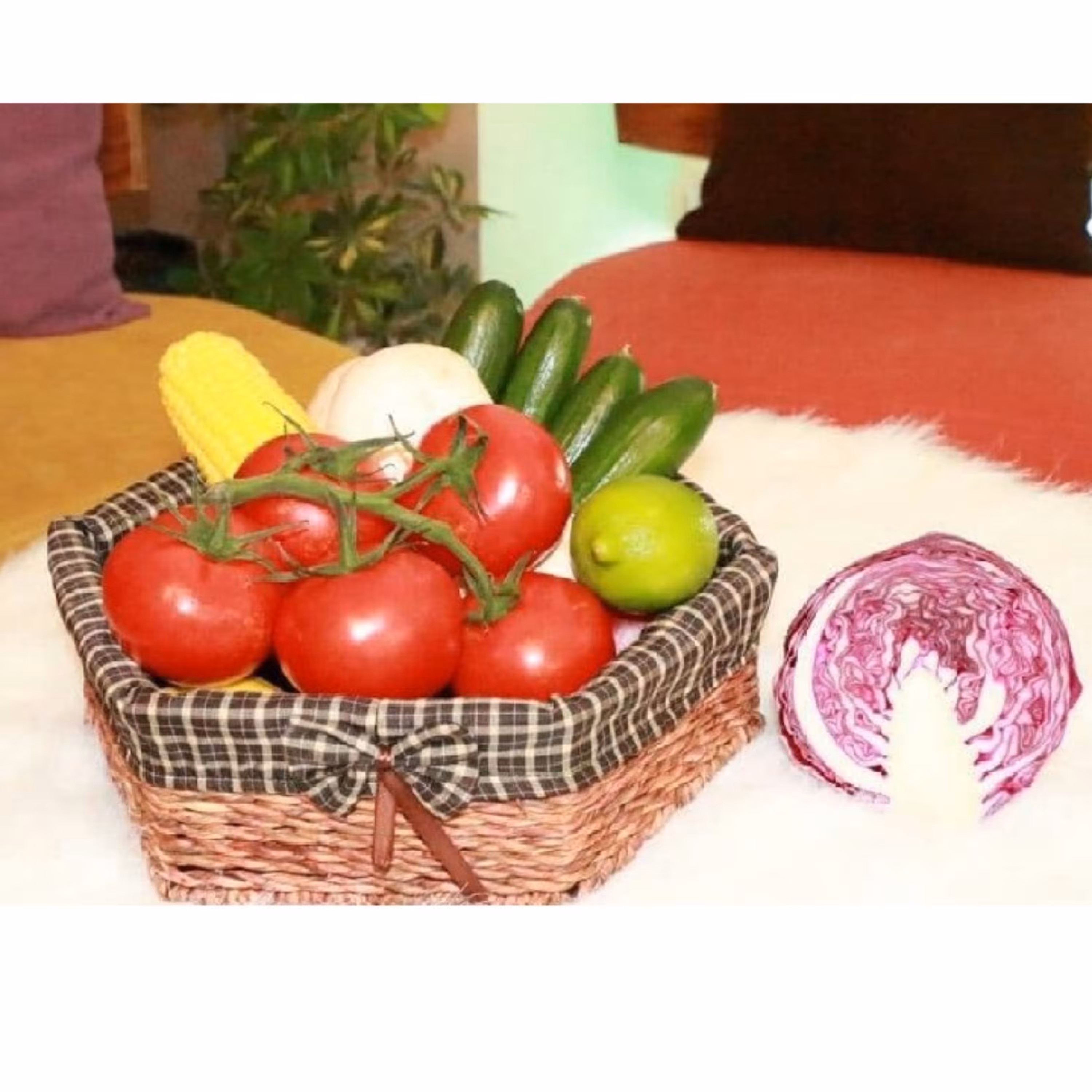 سبدنان سبدحصیربافت6ضلعی کوچک تزیینی رومیزی با کیفیت عالی و طرح زیبا