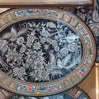 تابلوی خاتم و قلمزنی طرح سیمرغ بر روی فلز مس سایز 70در90