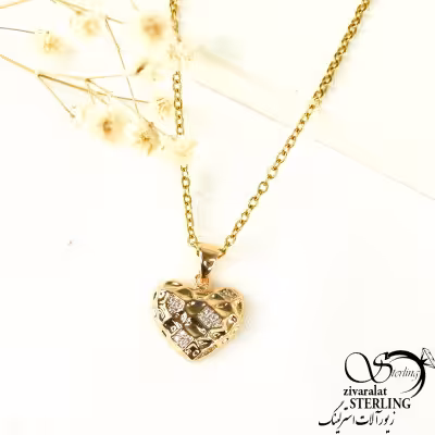 گردنبند قلب ژوپینگ نگین دار کد 8667