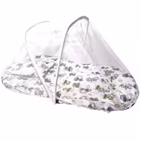 پشه بند فنری نوزاد با تشک و بالش نخی طرح ربات بیبی لایک Baby Like