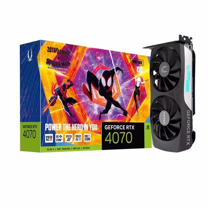 کارت گرافیک زوتک مدل Zotac GeForce RTX 4070 Twin Edge OC 12GB GDDR6X Spider-Man