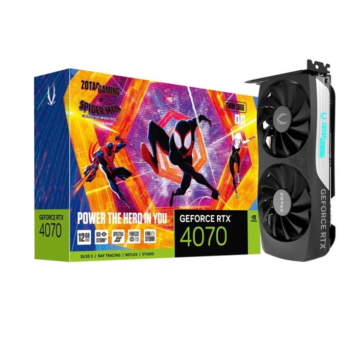 کارت گرافیک زوتک مدل Zotac GeForce RTX 4070 Twin Edge OC 12GB GDDR6X Spider-Man