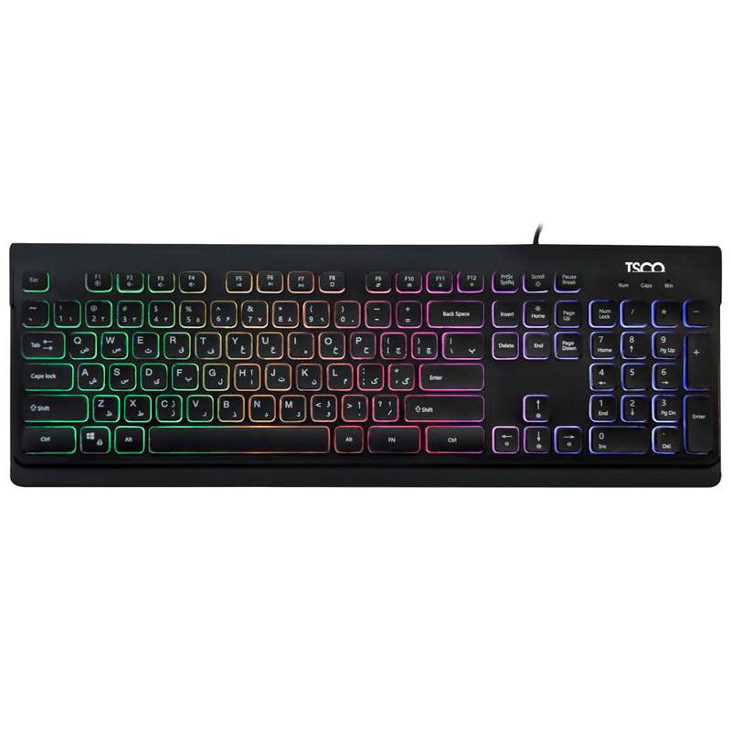 کیبورد USB گیمینگ RGB تسکو مدل TK-8031TSCO TK-8031 Wired RGB Keyboard