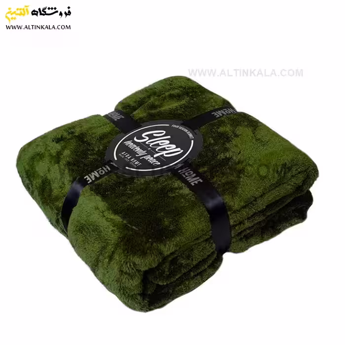 پتو افرا دونفره چهارفصل سایز 220×180 سبز ارتشی