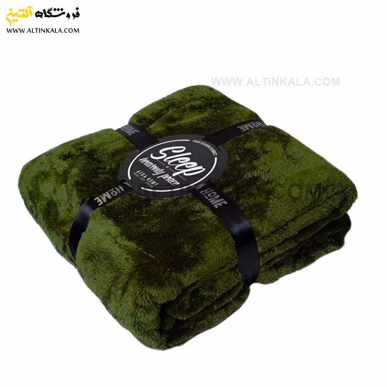 پتو افرا دونفره چهارفصل سایز 220×180 سبز ارتشی