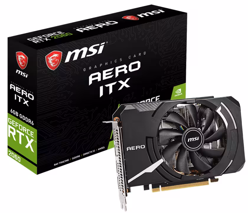 کارت گرافیک ام اس آی مدل GeForce RTX 2060 AERO ITX با حافظه 6 گیگابایت