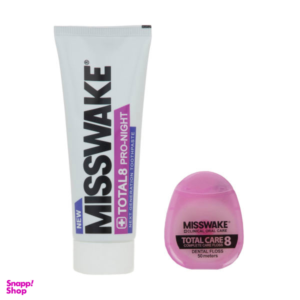 خمیر دندان میسویک (Misswake) مدل Total 8 حجم 75 میلی لیتر به همراه نخ دندان میسویک مدل Total Care
