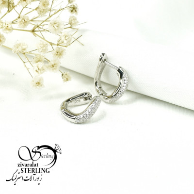 گوشواره حلقه ای نقره کد 6411