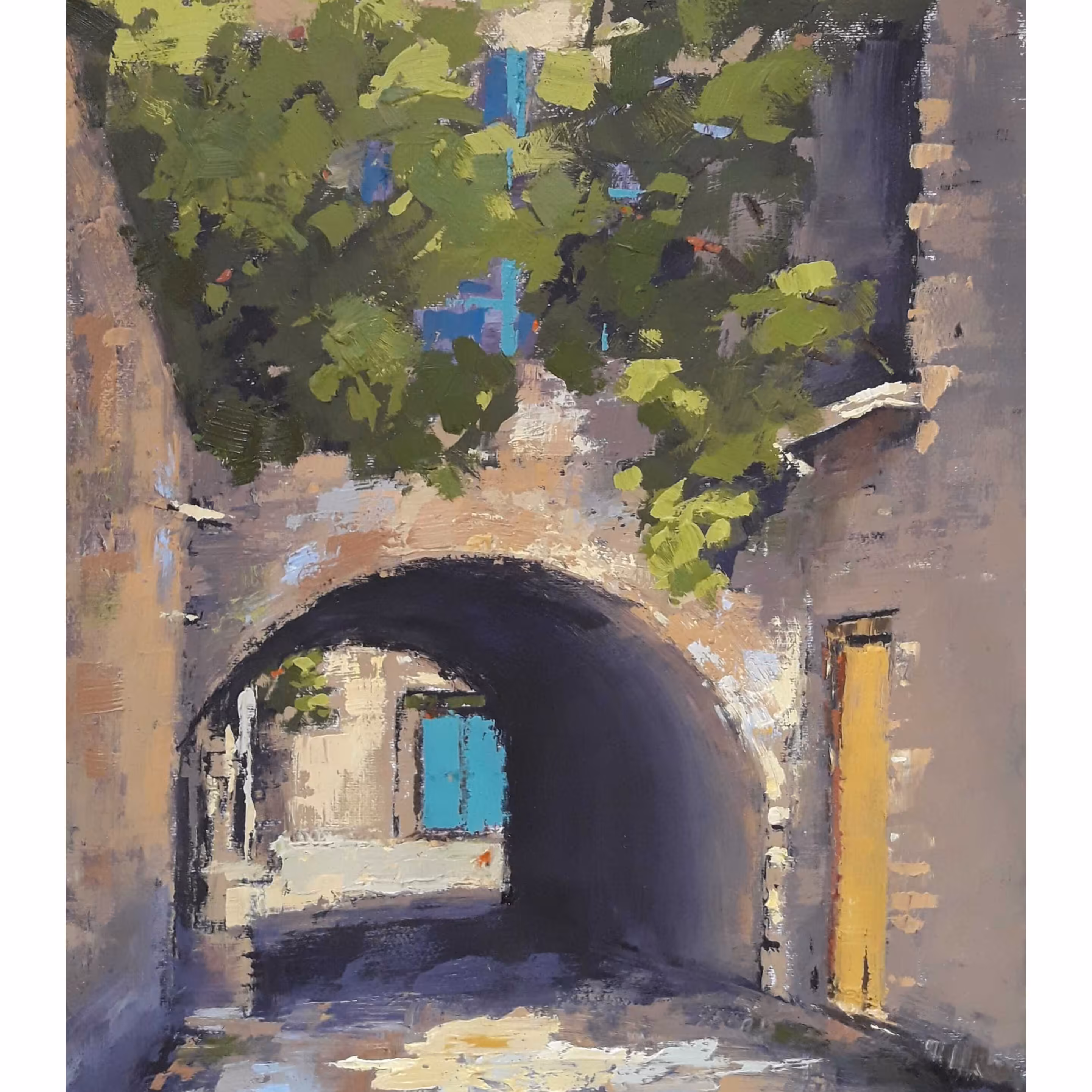 نقاشی رنگ روغن منظره روی مقوا(ابعاد50 در60)