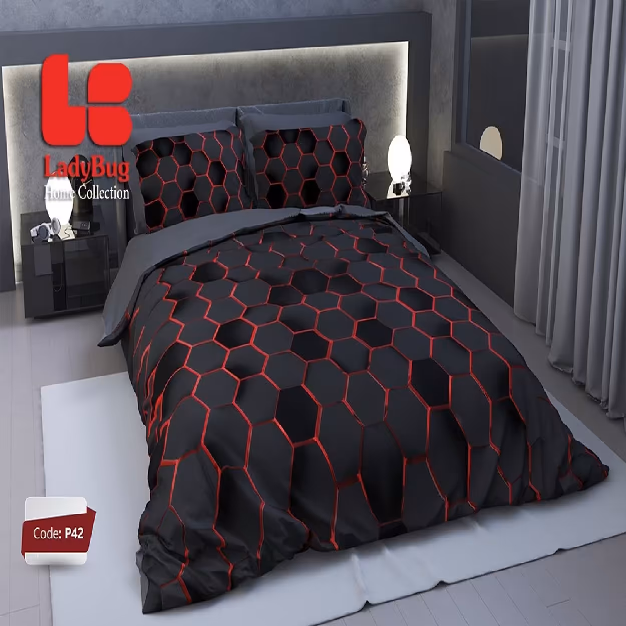 سرویس روتختی لیدی باگ LB کد P-42 دونفره 6 تکه 