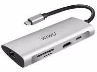 هاب تایپ سی 8 پورت مک بوک فلزی ویوو WiWU Alpha 831HRT Type-C Hub 8-in-1 Multiport Macbook Adapter