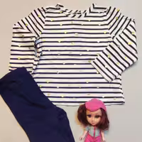 بلوز و شلوار نخی دخترانه، برند little me، کیفیت عالی
