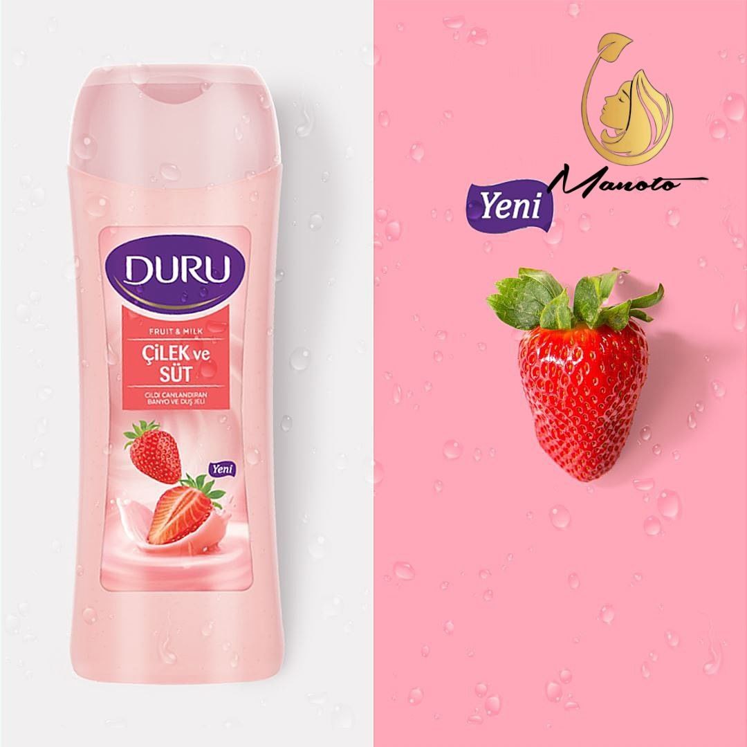 شامپو بدن دورو DURU مدل CILEK ve SUT توت فرنگی 450 میل