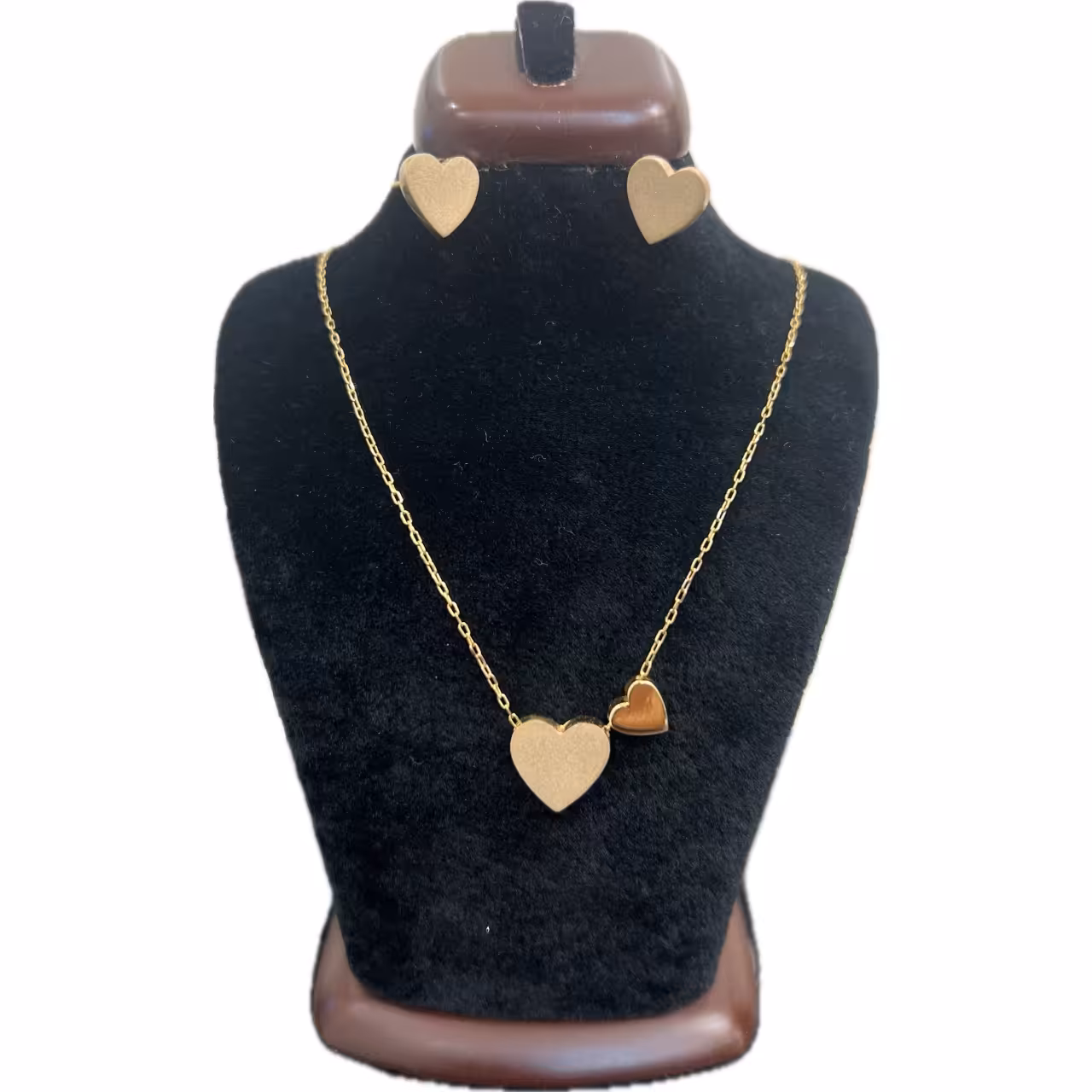 نیم ست گردنبند و گوشواره مدل قلب کد 1