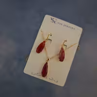 نیم ست نگین قرمز