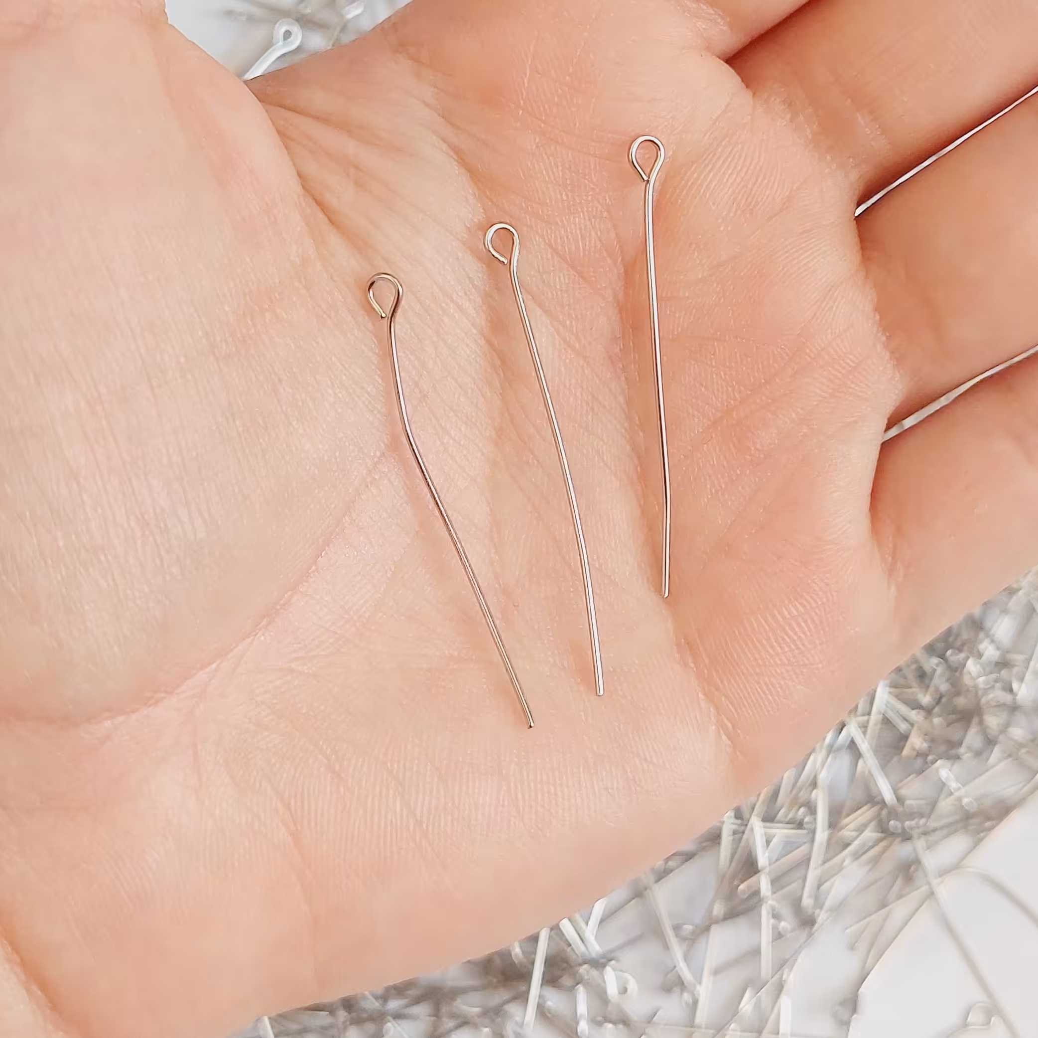 میخ ته حلقه نقره ای4سانتی بدل(تعداد50عدد)