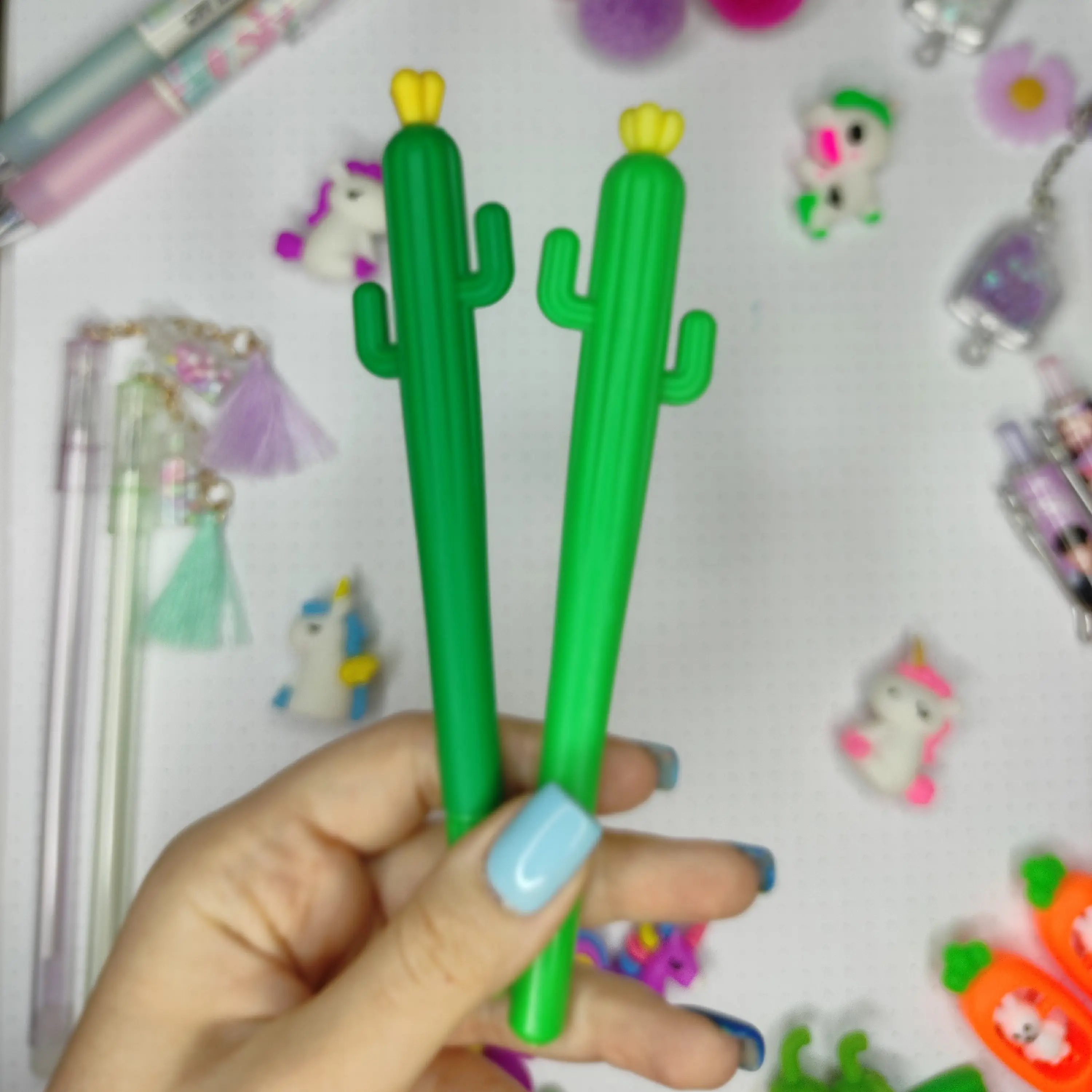 روان نویس سیلیکونی طرح کاکتوس با جوهر آبی