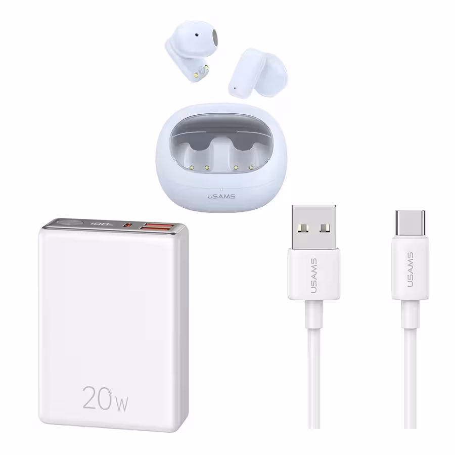 باندل پاور بانک و هندزفری و کابل تبدیل یوسمز