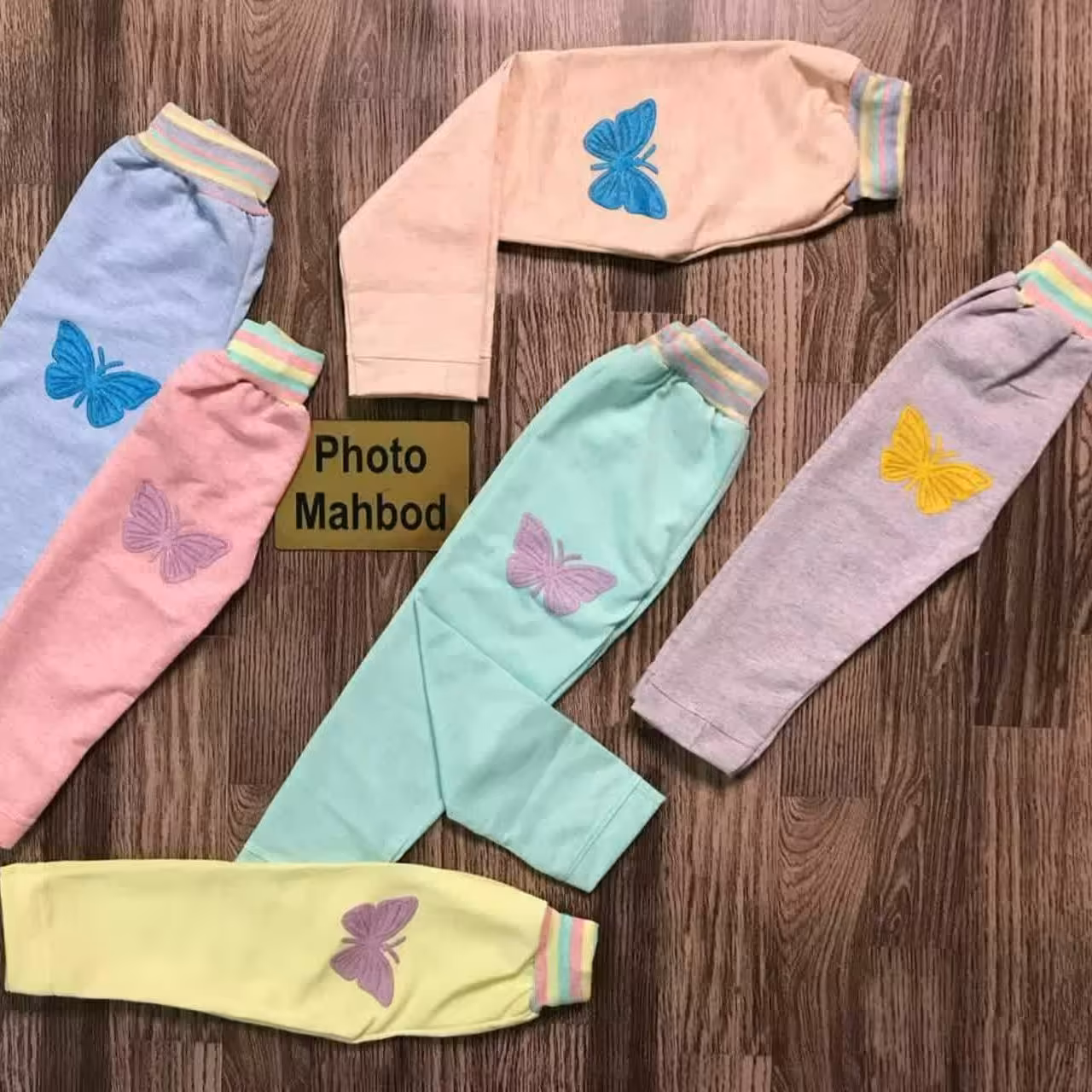 شلوار تک دخترانه پروانه گلدوزی