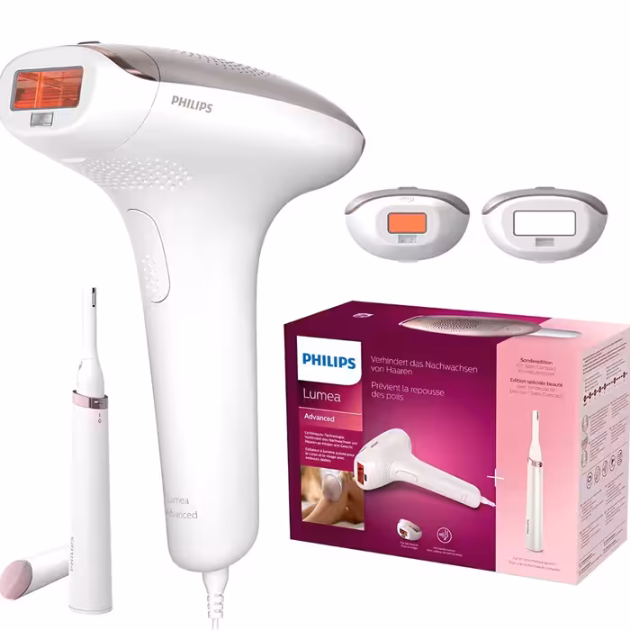 لیزر IPL فیلیپس اورجینال همراه باسری اضافه و موزن گوش و بینی و ابرو Philips Lume