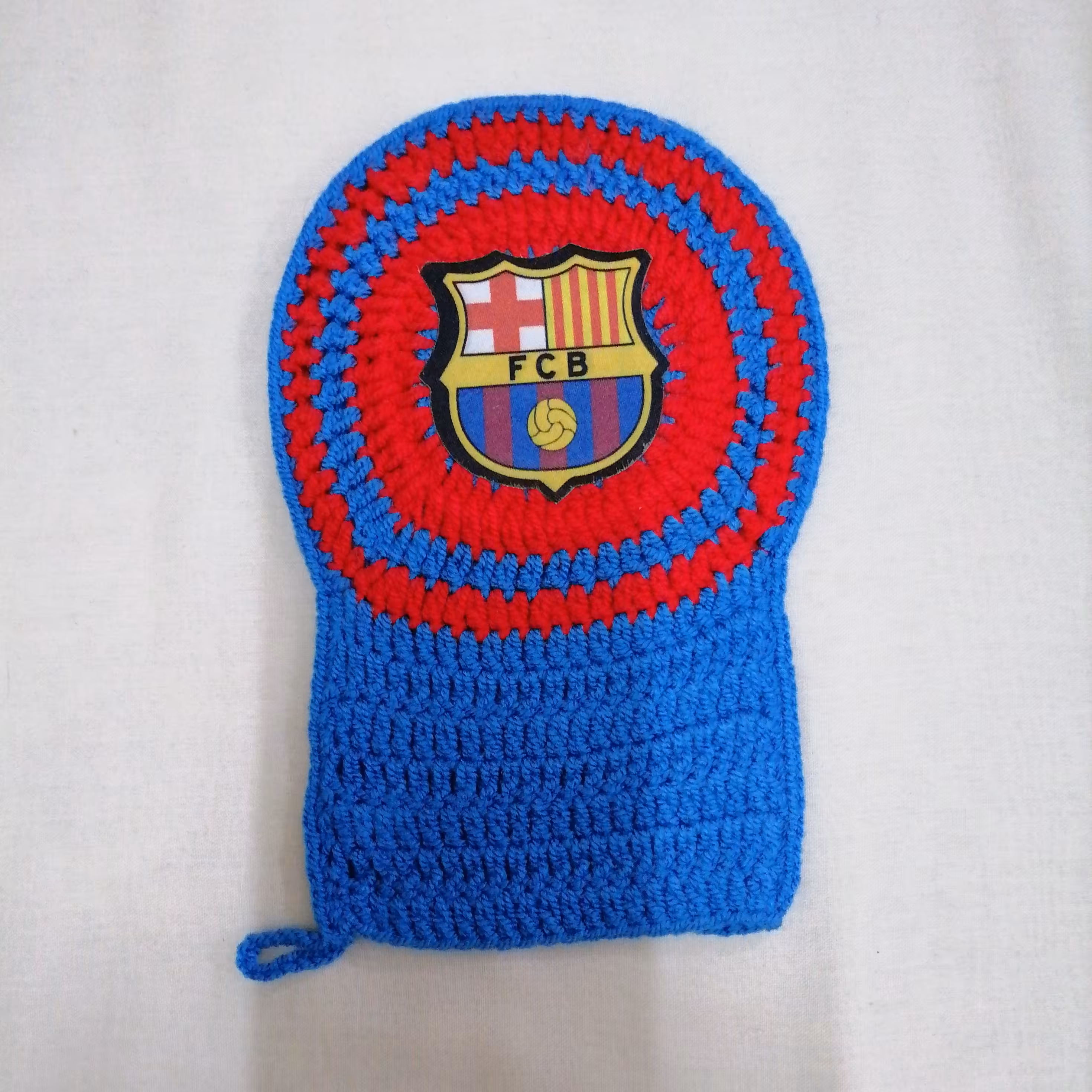 لیف حمام کودک طرح بارسلونا دستبافت