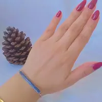 دستبند نقره زنانه مارشال (آسانسوری)نگین آبی کاربنی عیار 925بدون ریزش نگین ضد حساسیت