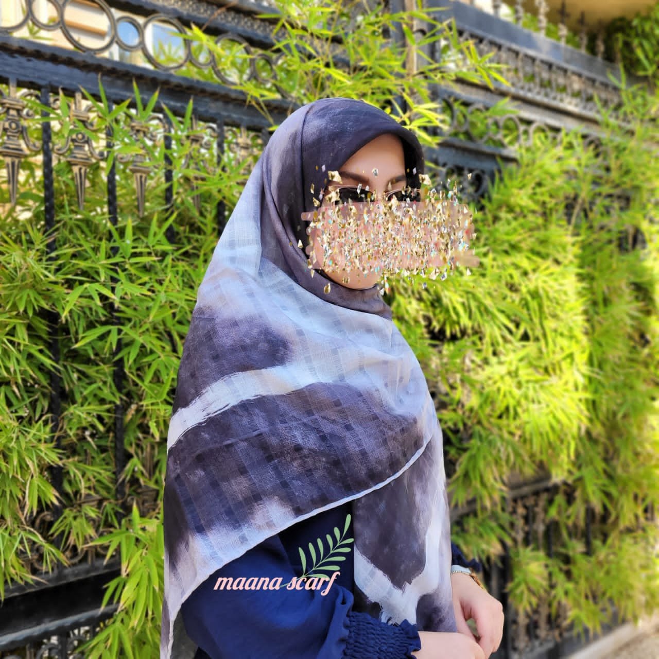 روسری نخی کاغذی حریر فلورانس چروک و نخ کش نمیشه و قواره داره