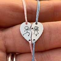 دستبند ست زوج فانتزی استیل با قابلیت حک 