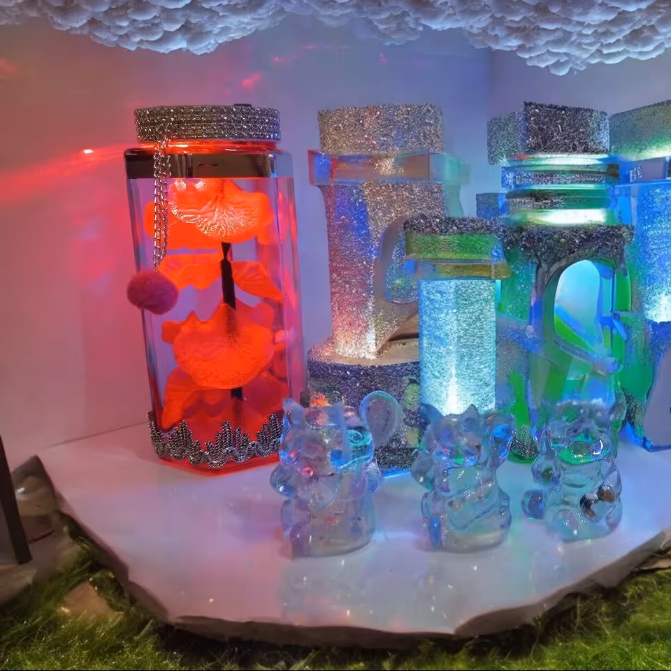 چراغ دکوری و کادویی 6 ضلعی رنگ قرمز