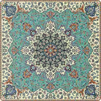 رومیزی ترمه  یک متر در یک متر ابریشمی  طرح فرحزاد برند حسینی