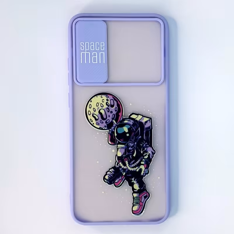 قاب گوشی سامسونگS21ultra مدل فضانورد پشت مات دارای محافظ لنز کشویی