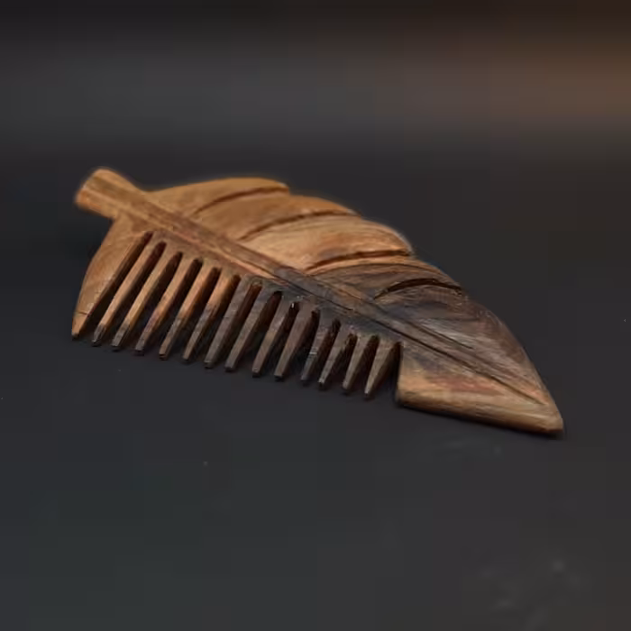 شانه چوبی طرح برگ