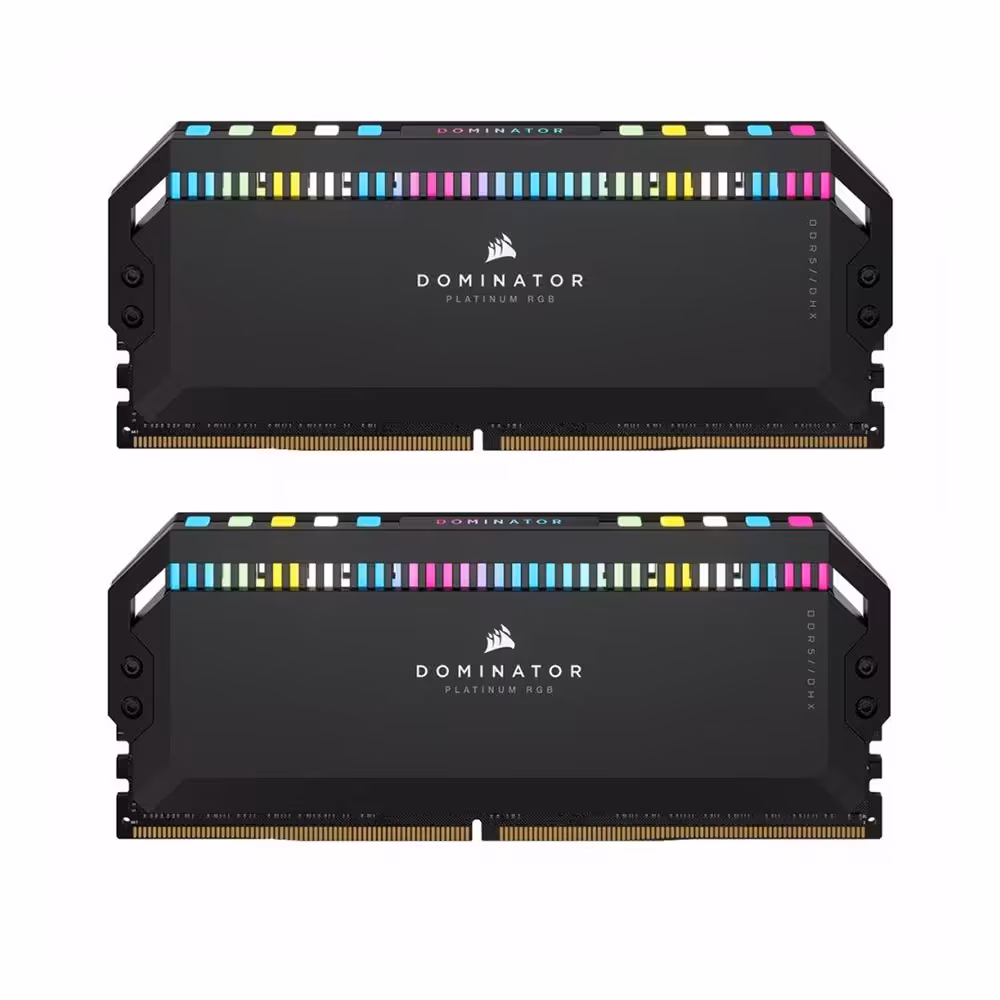 رم دسکتاپ کورسیر DDR5 دو کاناله 6400 مگاهرتز مدل DOMINATOR PLATINUM RGB ظرفیت 64 گیگابایت