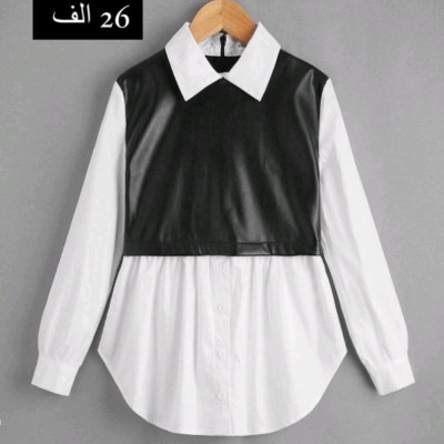 بلوز ترکیبی چرم