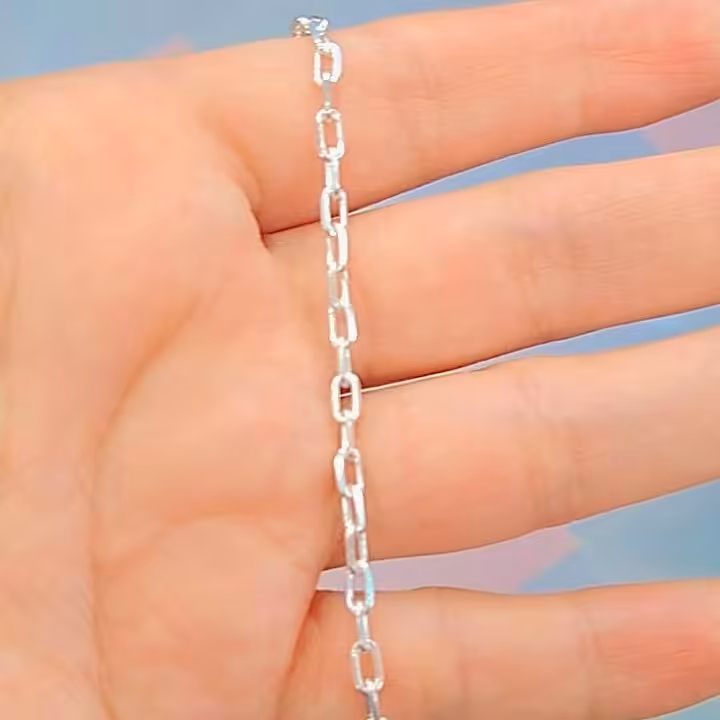 زنجیر نقره دیپلمات مردانه عیار 925 استاندارد ضد حساسیت به طول 55سانت