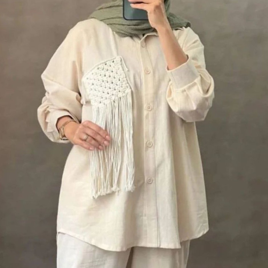 مانتو جیب مکرومه بابوس