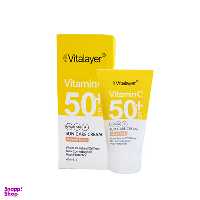 کرم ضد آفتاب رنگی فاقد چربی ویتالیر (Vitalayer) حاوی ویتامین سی با SPF50 رنگ بژ طبیعی حجم 40 میلی لیتر